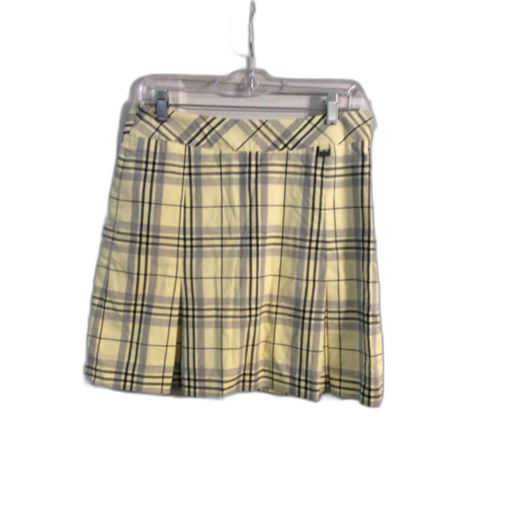 EP Golf Yellow Black Plaid Skort Size 6 Pleated